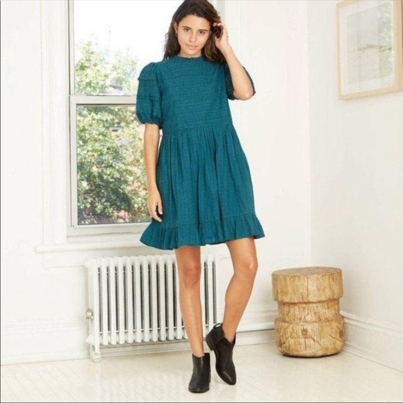 NEW Puff Sleeve Eyelet Dress - Universal Thread - Picture 2 of 3